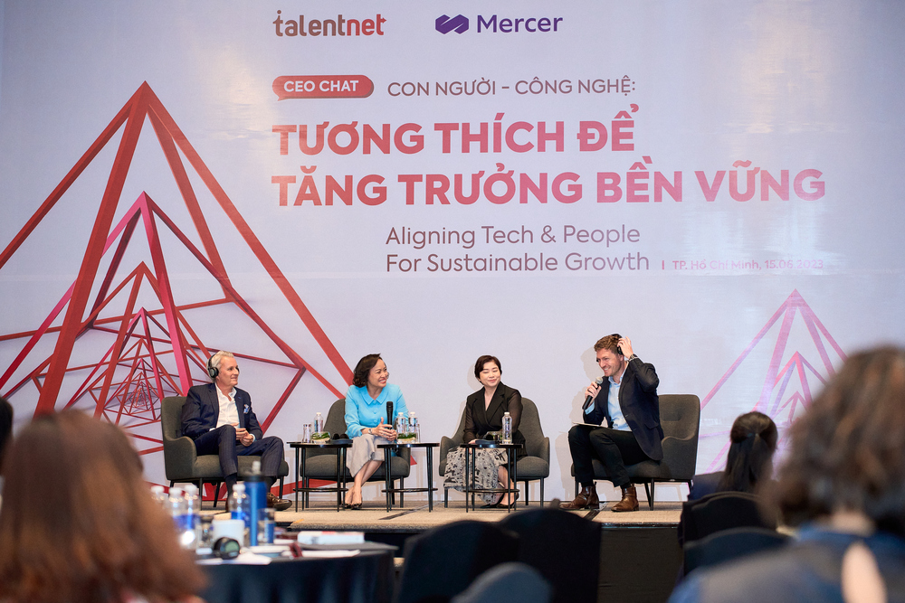 On 15th June, Talentnet and Mercer successfully organized an event for C-level leaders in Ho Chi Minh City under the theme “CEO Chat: Aligning Tech & People for Sustainable Growth”, attracting nearly 80 C-level business leaders. 
